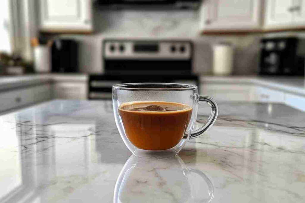 Kopi Luwak coffee being brewed using a pour-over method.