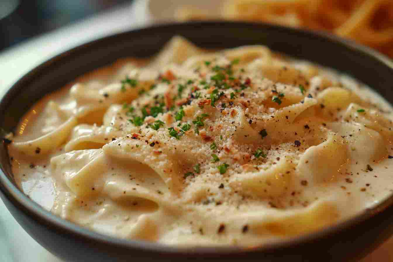 garlic parmesan sauce vs alfredo - Minced garlic sautéing in butter, a key step in making garlic parmesan sauce.