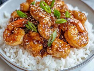 Honey Garlic Shrimp with Chicken Recipe