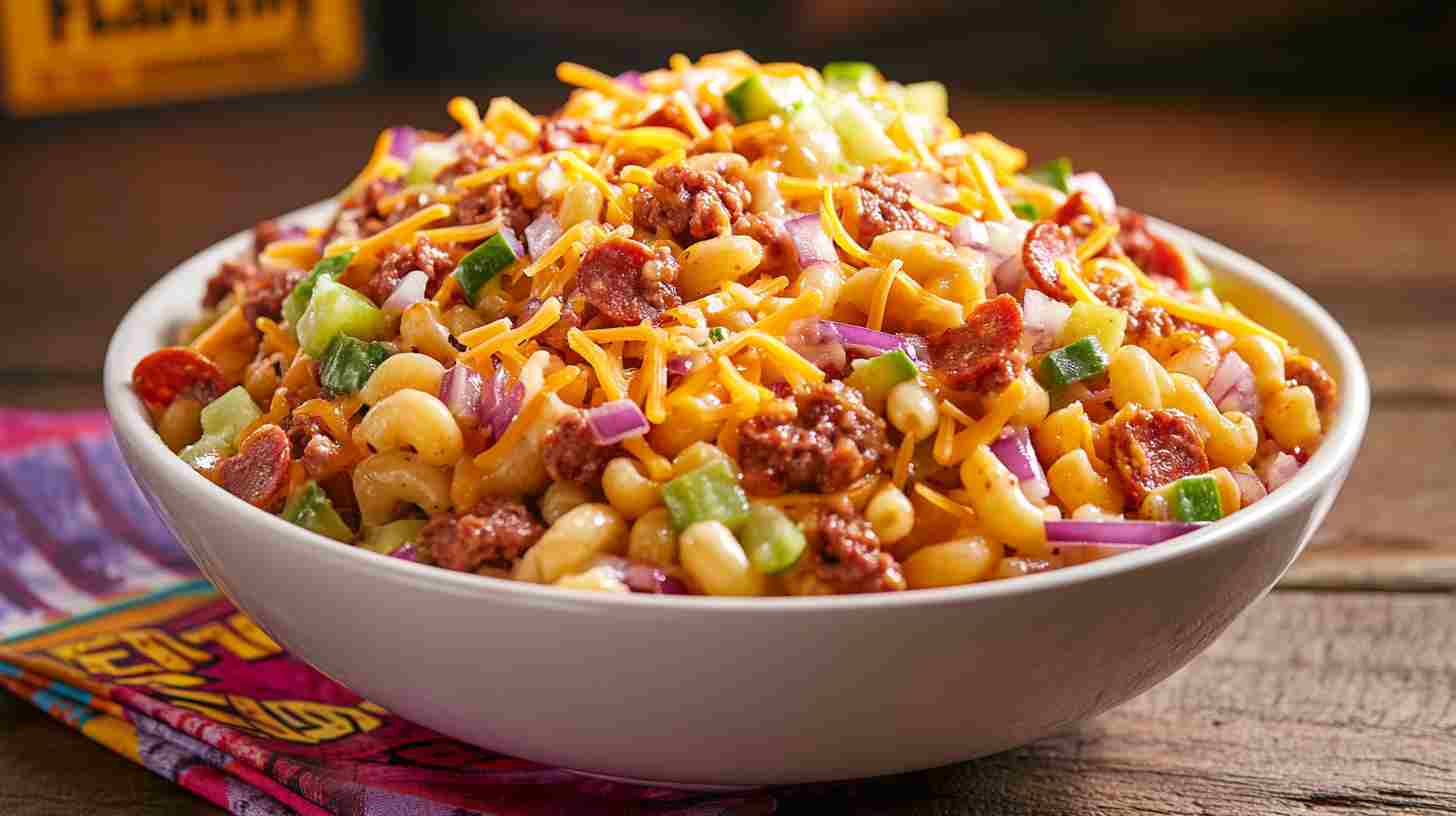 Guy Fieri's Mac-Daddi-Roni Salad Recipe: Creamy, Cheesy, and Packed with Pepperoni!
