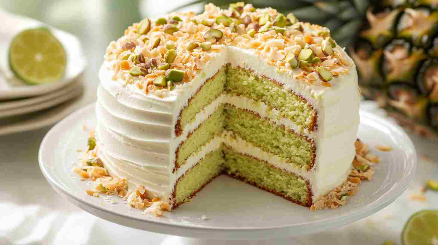 Tropical Pistachio Cake Recipe: Easy to Make, Bursting with Tropical Flavors.
