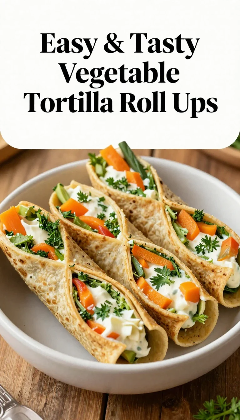 Colorful vegetable tortilla roll ups arranged on a wooden platter